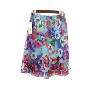 Notations Sheer Floral Slip Skirt Size Medium Petite